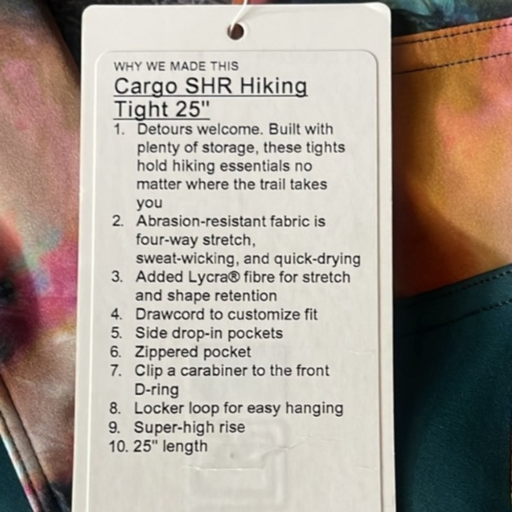 NWOT Lululemon Cargo Super High-Rise Hiking Tight 25" Size 6 Sunbeam Floral - Picture 16 of 16
